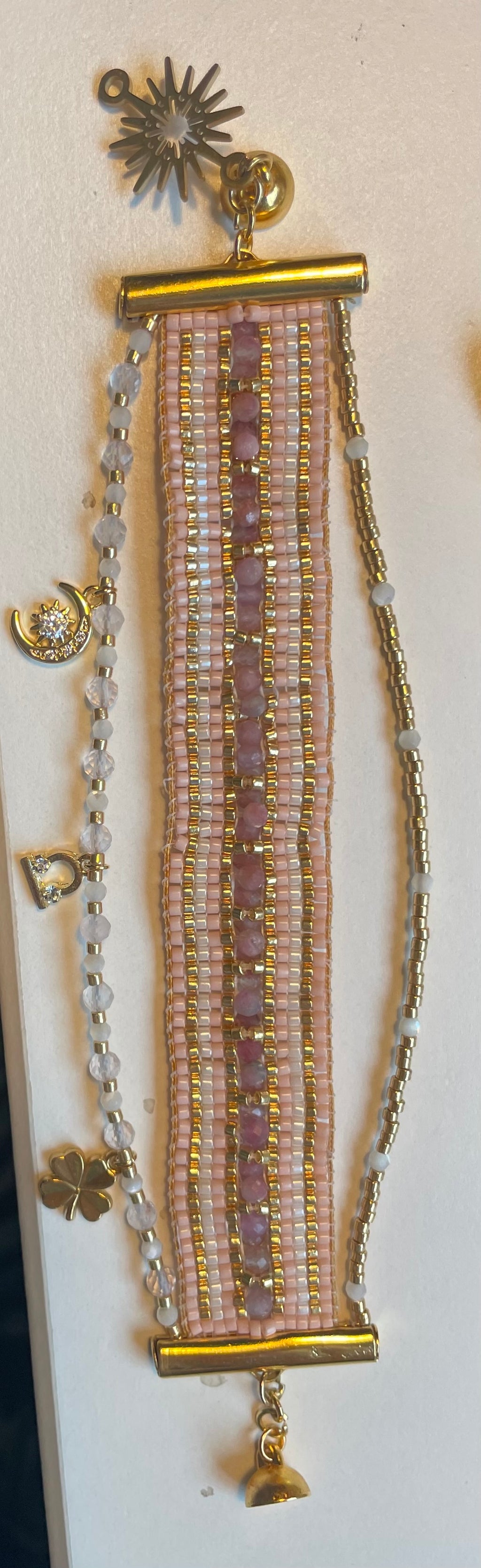 Bracelet Reina| Bracelet Signe Astrologique Balance – Tourmaline Rose, Quartz Rose & Nacre | Personnalisable