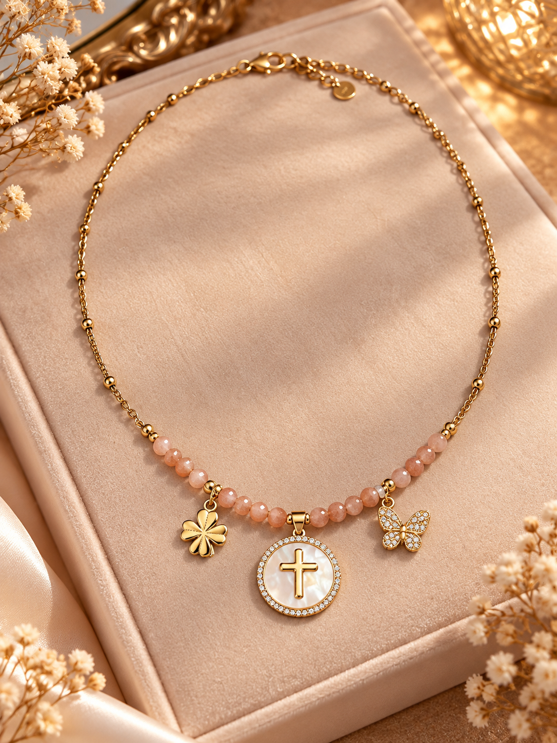 Collier AURELIA – Pierre de Soleil & Zircon