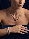 Collection Lapis Lazuli : Collier Œil et cornetto protecteur Bijoux Bohèmes & Symboliques