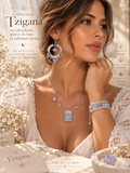 Créoles Pierre de Lune Bleutée & Miyuki Argent – Collection Tzigana