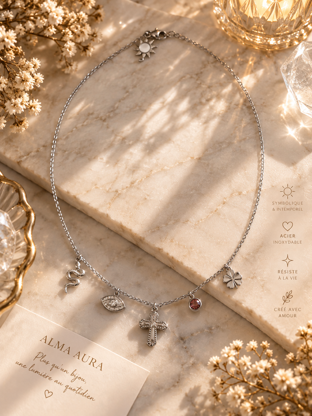 ✨ Collier Mystica – Charms Talisman Argentés
