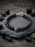 Bracelet homme tourmaline et tête de panthère