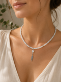 Pierre de Lune Bleuté | Collier  – Intuition & Équilibre Émotionnel